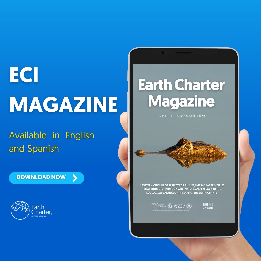 🌍 Have you read the latest edition of Earth Charter Magazine yet? 📖 Discover captivating articles on sustainability, education, The Earth Charter's mission, and more! Available for free in both English and Spanish here: earthcharter.org/earth-charter-… #EarthCharter #Sustainability