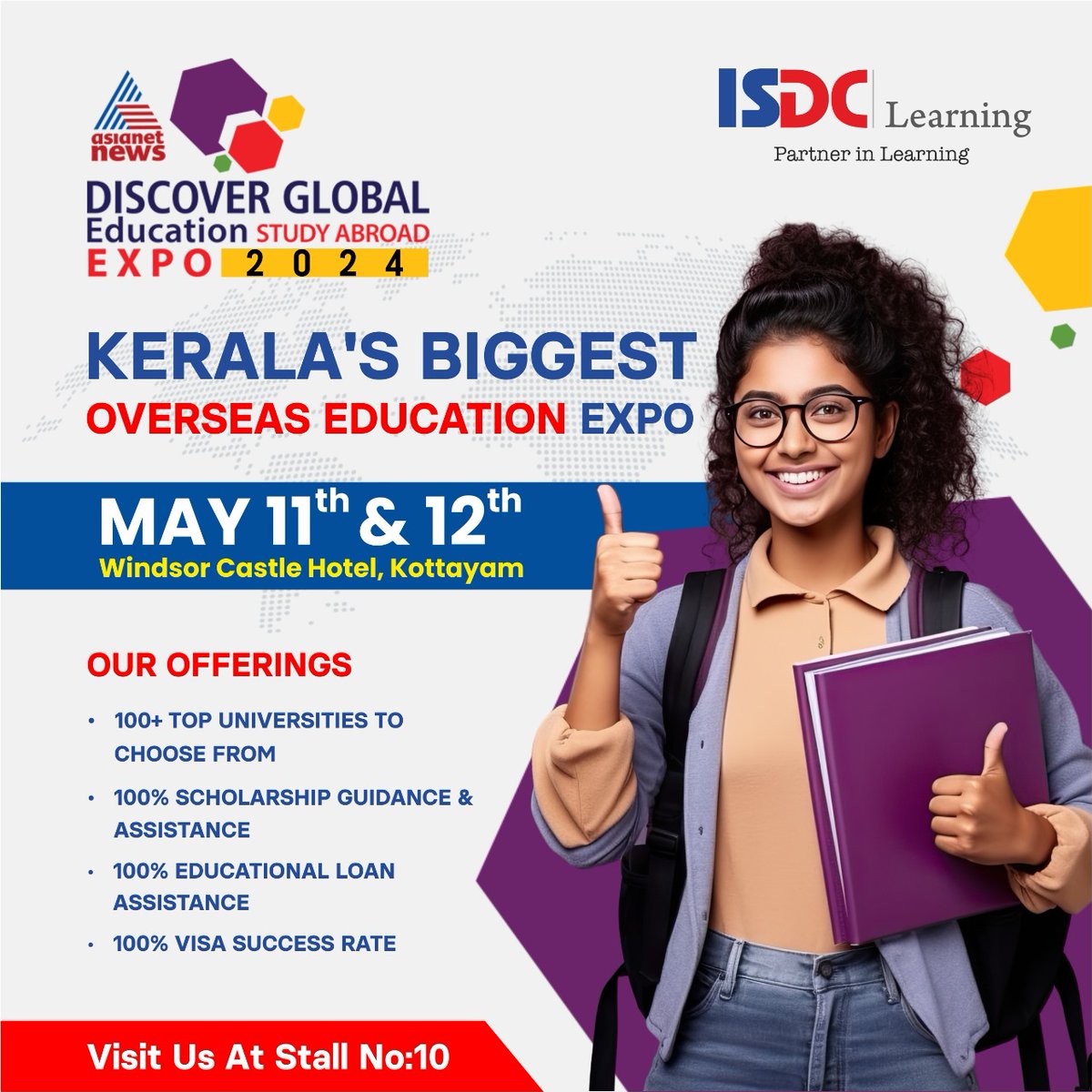 ISDC Learning presents Discover Global Education Study Abroad Expo 2024, Kerala's Biggest Overseas Education Expo, organised by Asianet News. 

#ISDCLearning #discoverglobaleducation #StudyAbroadExpo #asianetnews #TopUniversities #Scholarships #overseaseducation #expo #students