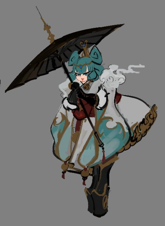 The cloud princess finally got a name: Wǎn yún Her artifact (the umbrella) that can create clouds and change their density also has a name: Heavenly Sculptor. I still need to find out how to write that in chinese. 🤔