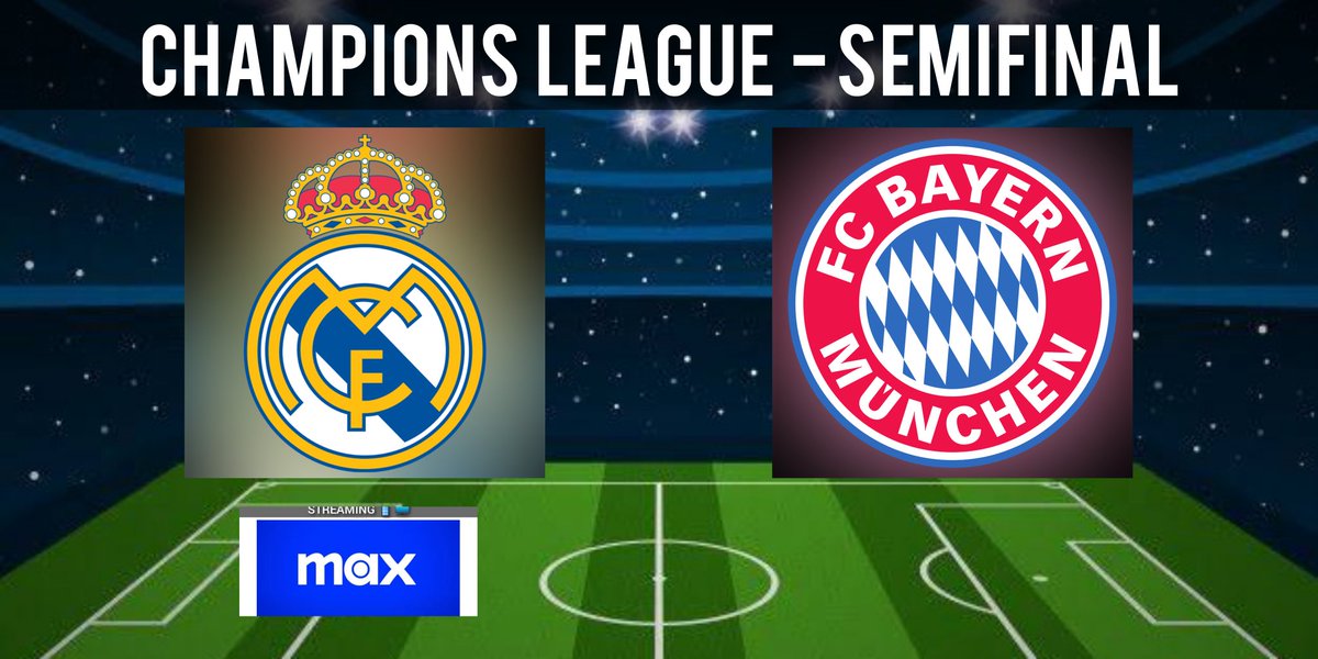 #UCL - #BenditaChampions Real Madrid 🆚 Bayern Munchen 🕐 13:00 hrs 📱 🖥 @StreamMaxLA 🎙️ @RICARDOMURGUIA 🎙 @LaReimers 🎙 @PepedelBosque 🎙 @emilianoraggi