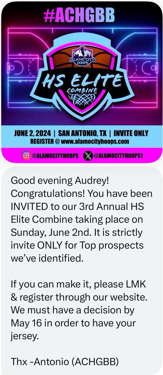 Thank you @ACH_GBB for the invite🙏🏻I’ll be there 🏀 @LHHSGIRLSBB @phoenixselect
