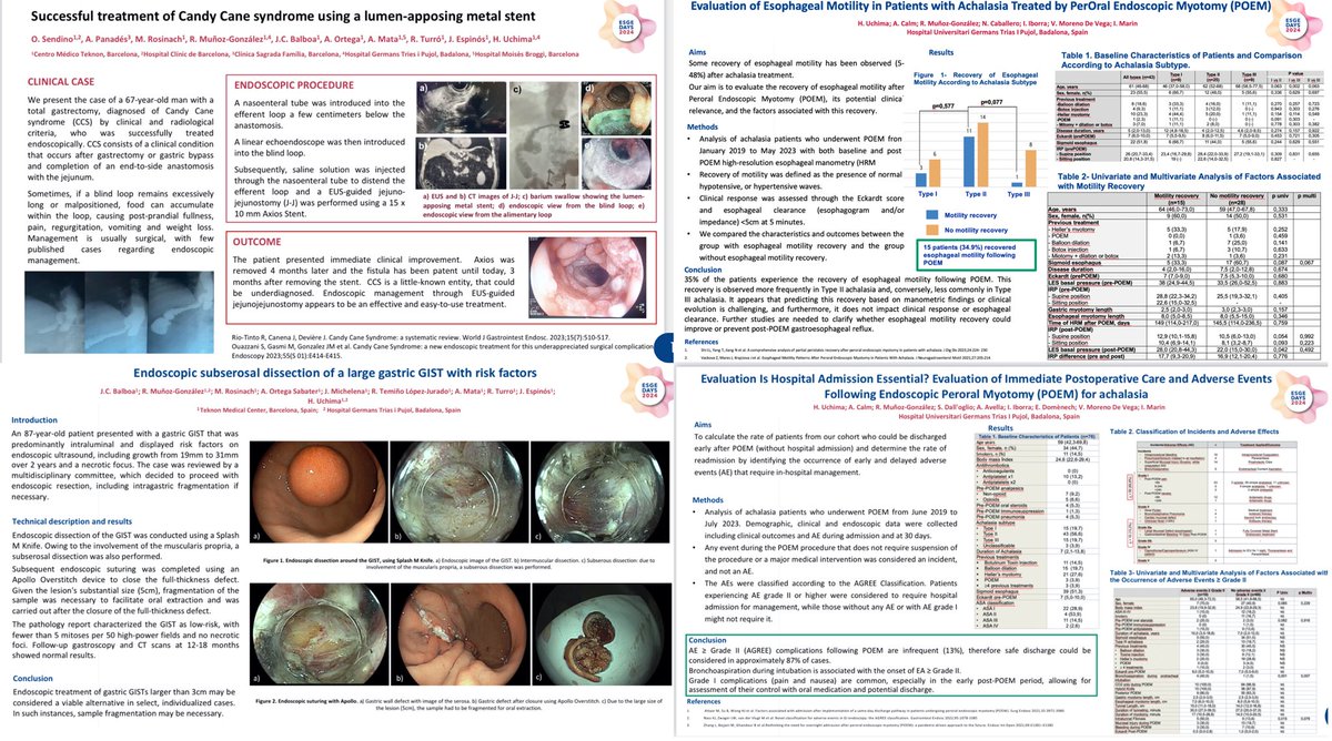 Representation at the recent #ESGEDAYS2024 as part of the Spanish delegation @SEEDendoscopia and with 10 accepted abstracts (pics:Poem, early GI lesions..) from @hgermanstrias @IBDcanruti @Clinica_Teknon @Digestivoteknon Thank you @ESGE_news for the designation of Fellow of ESGE.