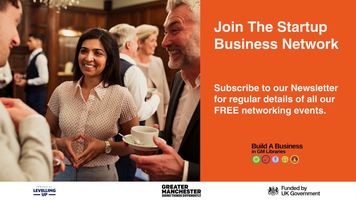 Growing your business network can be hugely beneficial. That's why Build a Business host networking events across our Greater Manchester libraries. To find out about our latest #NetworkingEvents, subscribe to our newsletter bit.ly/3vetwuE

#startups @GMLibraries @BIPCGM