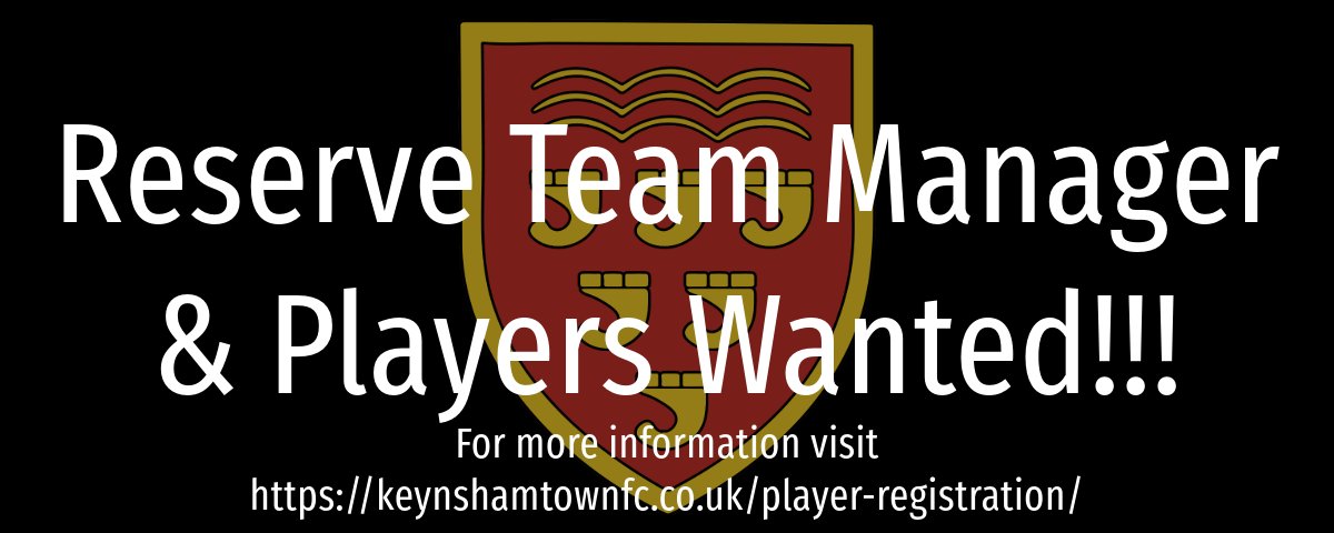 ⚽️Are you looking to Manage or play football at Southern Counties League level, then we may have the opportunity for you. ✒️ To register your interest, please visit : keynshamtownfc.co.uk/player-registr…