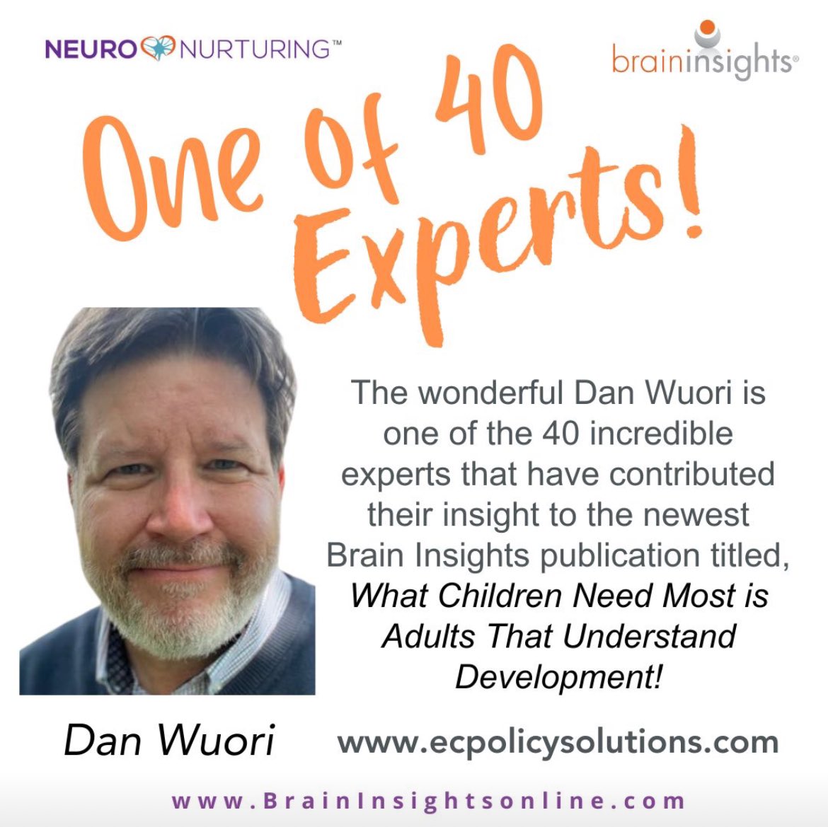 Are you familiar with the fabulous work of @DanWuori ? If not, you certainly will want to be. He provides incredibly valuable understanding about child development for the benefit of all who care for and about children! I am thrilled that he has also contributed his insights in