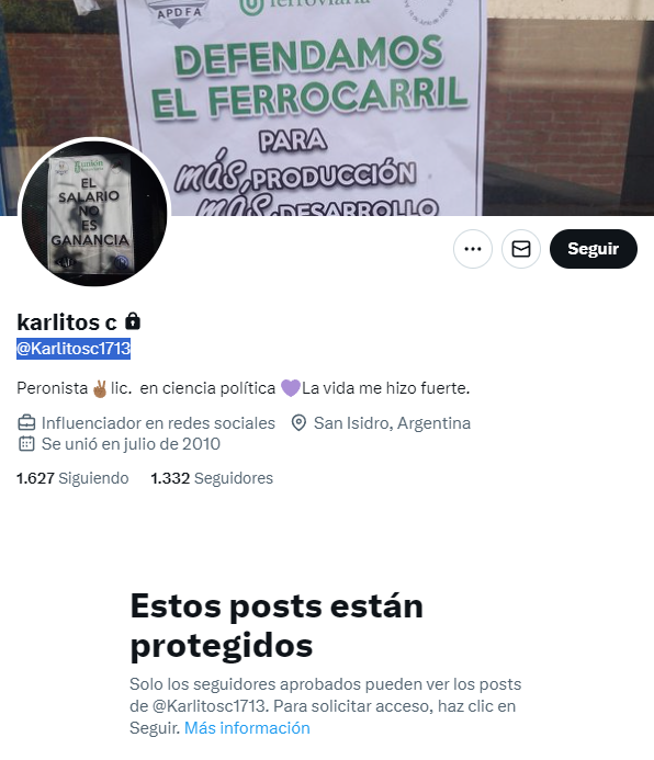 Acá está la zurdita con OSDE que agredió a Paula Bernini.
Como se K gó en las patas cambió su @.
Antes era <a href="/Caritook17/">carito</a> Ahora es @Karlitosc1713
No quiere que la conozcan, asique por favor no retuiteen.