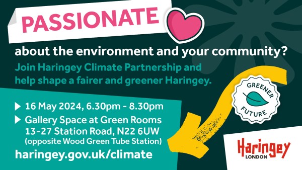 🌱 Join the #ClimatePartnership launch on 16 May and help shape a fairer, greener #Haringey 🌎 Your actions and ideas can drive real change. 💚 Ready to co-create a more sustainable future? ➡ Sign up now: haringey.gov.uk/climate
