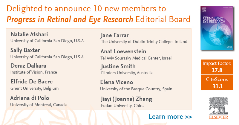 We are delighted to welcome 10 new Editorial Board Members to the Editorial Board of Progress in Retinal and Eye Research #PRER Learn more 🔽 sciencedirect.com/journal/progre… @Alanretina