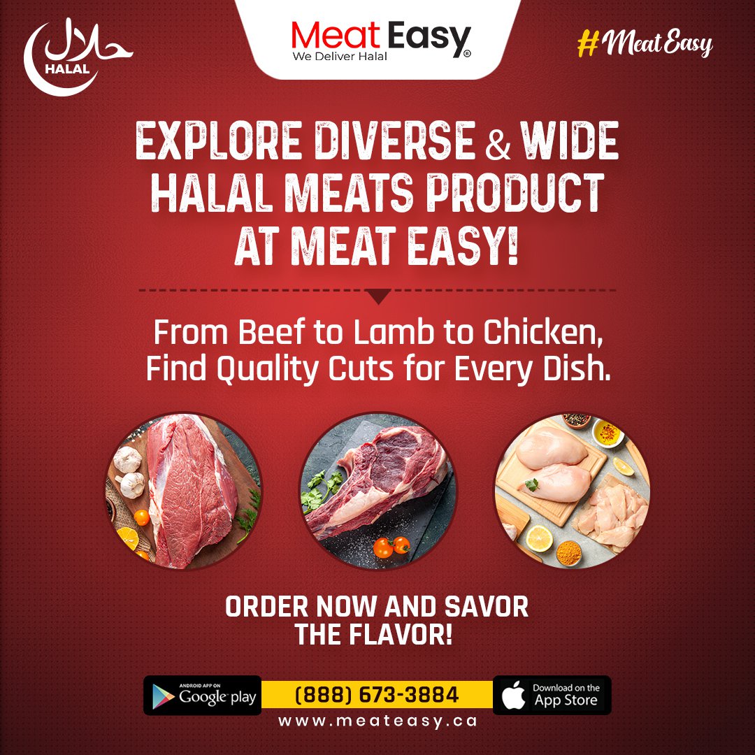 Explore diverse & wide Halal Meats product at Meat Easy!

From Beef to Lamb to Chicken, Find Quality Cuts for Every Dish.

👉 Order Now:
meateasy.ca

📞 (888) 673-3884

#meateasy #meateasycanada #halalproduct #followme #vancouver #surrey #whiterock #langleybc