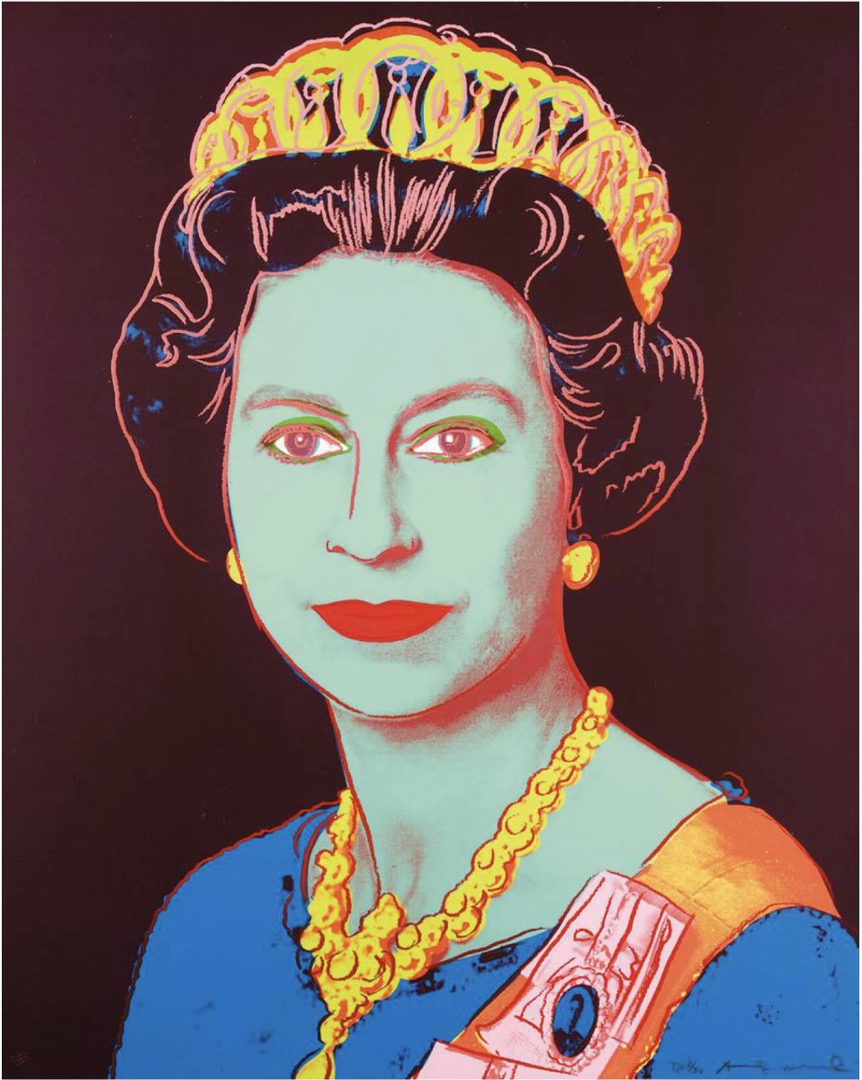 guyhepner.com/artworks/13212…

Andy Warhol
Queen Elizabeth Trial Proof TP 8/30 from Reigning Queens, 1985
#andywarhol