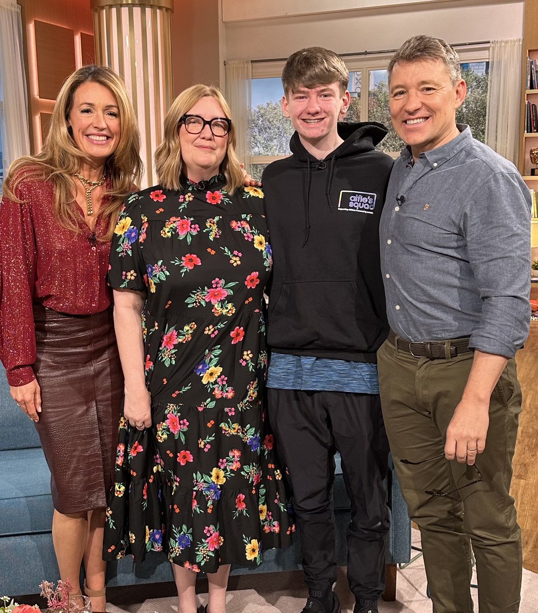 I first met Alfie + his mum Allison 5 yrs ago when he won @PrideofSport award for @AlfiesSquad which they set up to help young people + families through their bereavement. What an eloquent young man Alfie is. We loved hearing how the group is flourishing and helping so many.