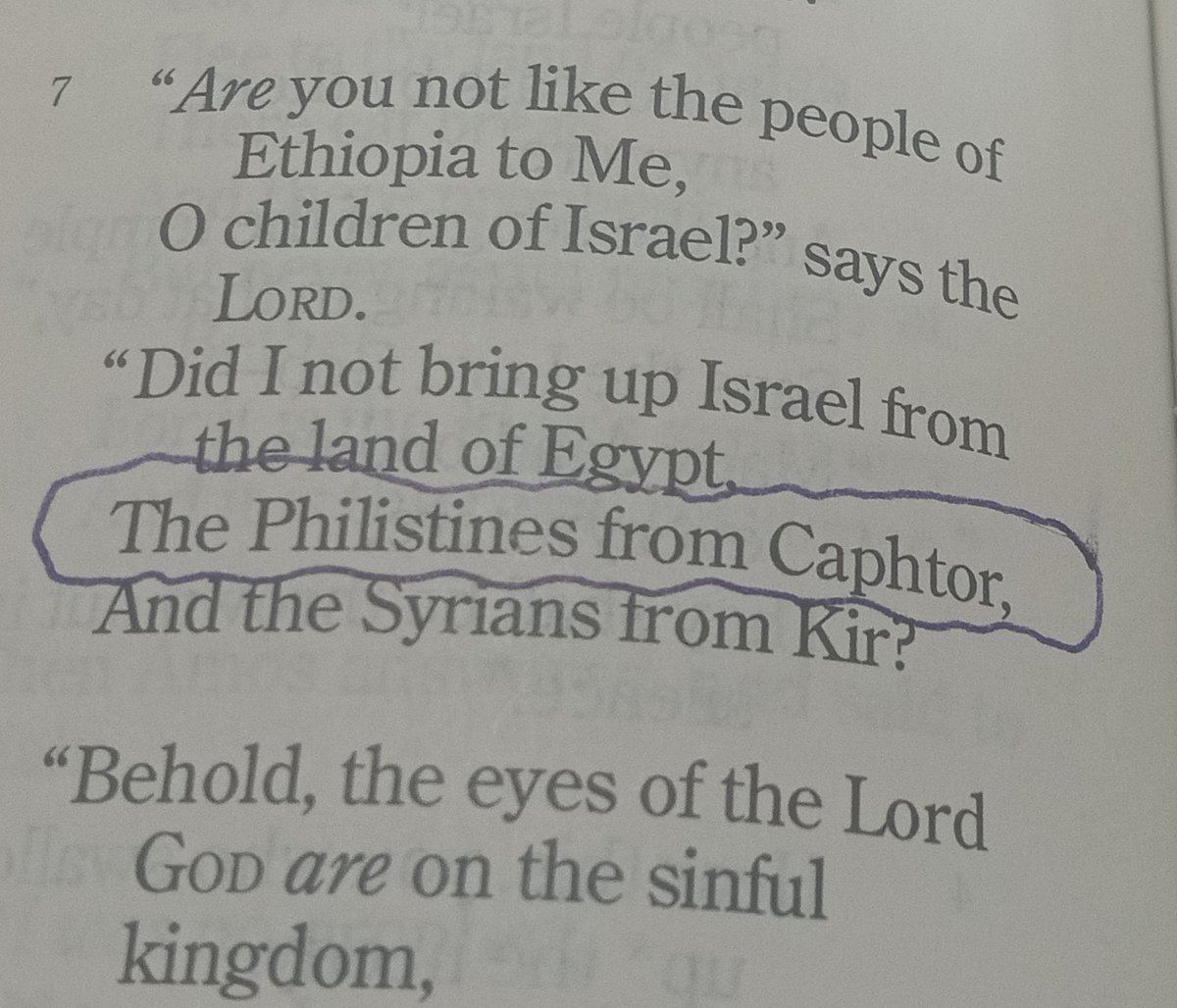 People ask how I know that the Philistines are from Caphtor.  The answer is simple.  The #HolyBible says so, plainly.
