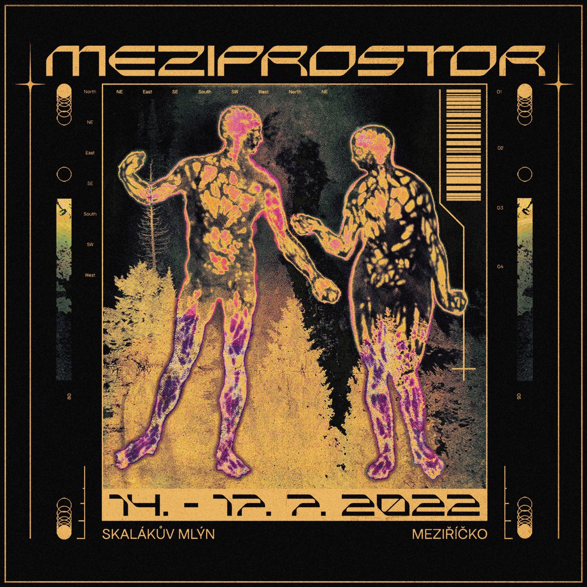 Röntgen graphic of Adam and Eve from Albrecht Dürer for local festival