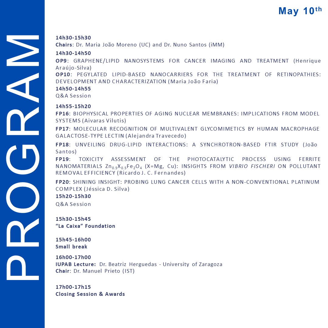 The Biophysics Festival 2024 starts tomorrow!
Here is the program for the 4th Meeting of Young Biophysicists.
We can´t wait to meet you all in Covilhã for this exciting two day meeting!
#bancobpi #fundaçãolacaixa