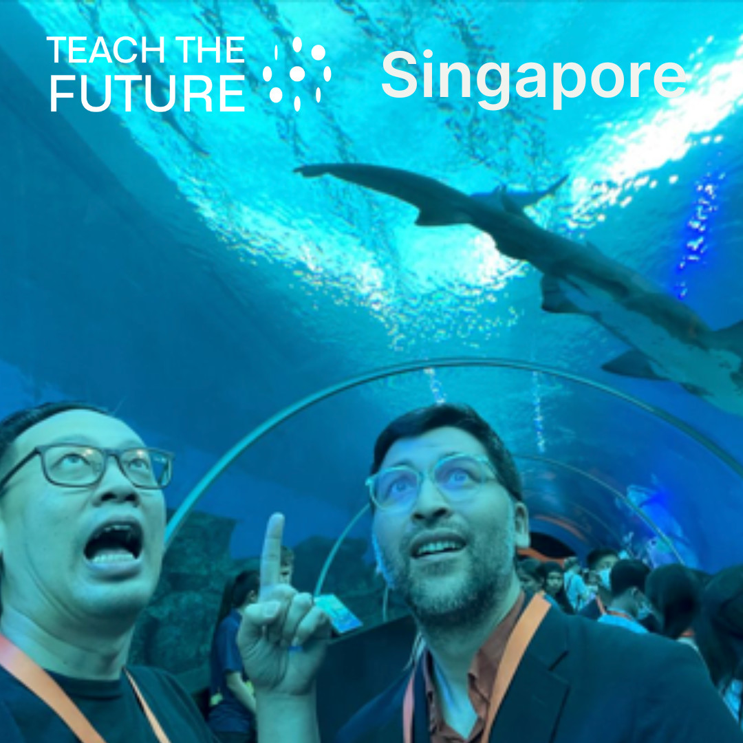 teachfutures's tweet photo. Teach the Future's Singapore Hub co-founders Cesar Jung-Harada and Jawn Lim lead a workshop on the future of aquatic experiences in the year 2100 with a group of brilliant teenagers. https://t.co/jlSTubXrFS

#futures #foresightliteracy #singapore  #TeachtheFuture #oceans #ecology https://t.co/vD20vIpBlS