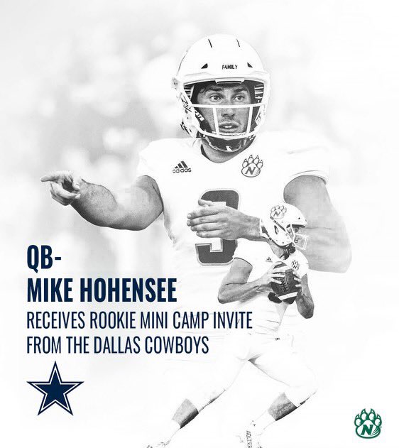 Congratulations to another member of our Chicago chapter family, Mikey Hohensee, son of former Chicago Bear QB, Mike Hohensee! Mikey, just finished playing his college ball for NW Missouri State and has been invited to Rookie Mini Camp with the Dallas Cowboys. Good luck, Mikey!