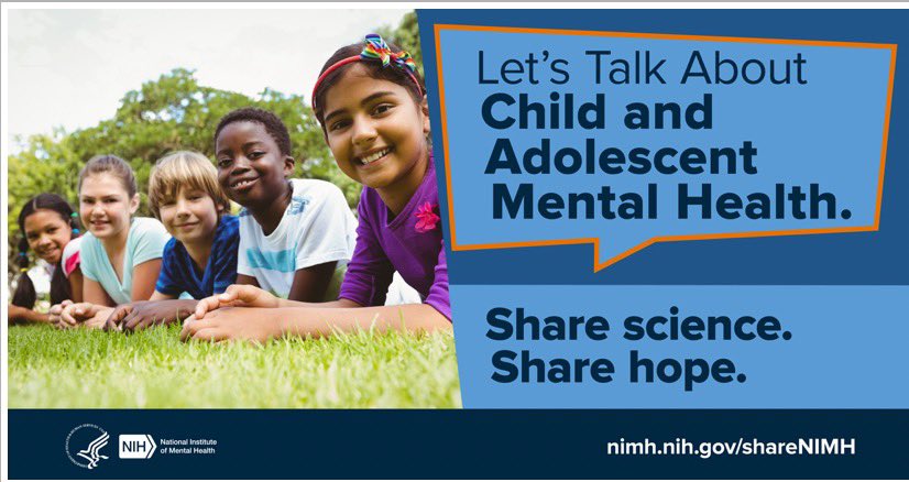 Help raise awareness about the importance of child and adolescent mental health by sharing informational materials based on the latest research. Share science. Share hope. go.nih.gov/diK806G #shareNIMH #childrenshealth #mentalhealthawareness