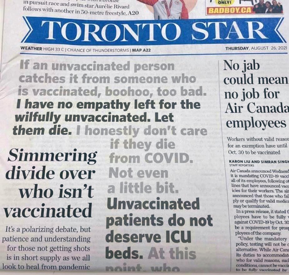 JamesMelville's tweet image. Remember this?
The Toronto Star.
August 2021.