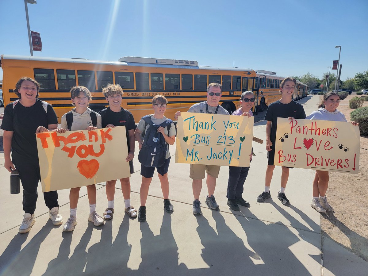 We appreciate our bus drivers! They keep our Panthers safe to and from school each and every day. They are an important piece of the Payne community! #PaynePantherPride @ChandlerUnified