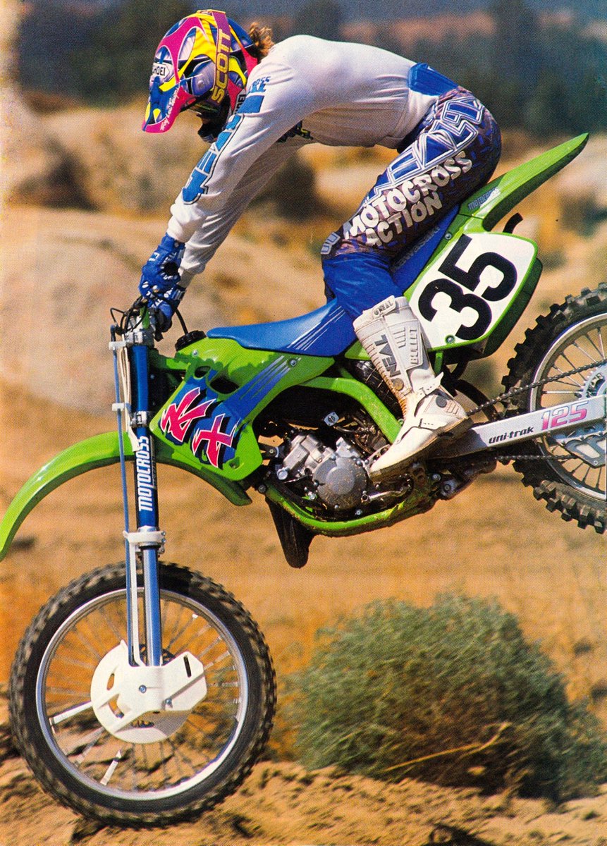 Ready for touchdown in 1992 on Kawasaki's all-new 1992 KX125 - MXA pic