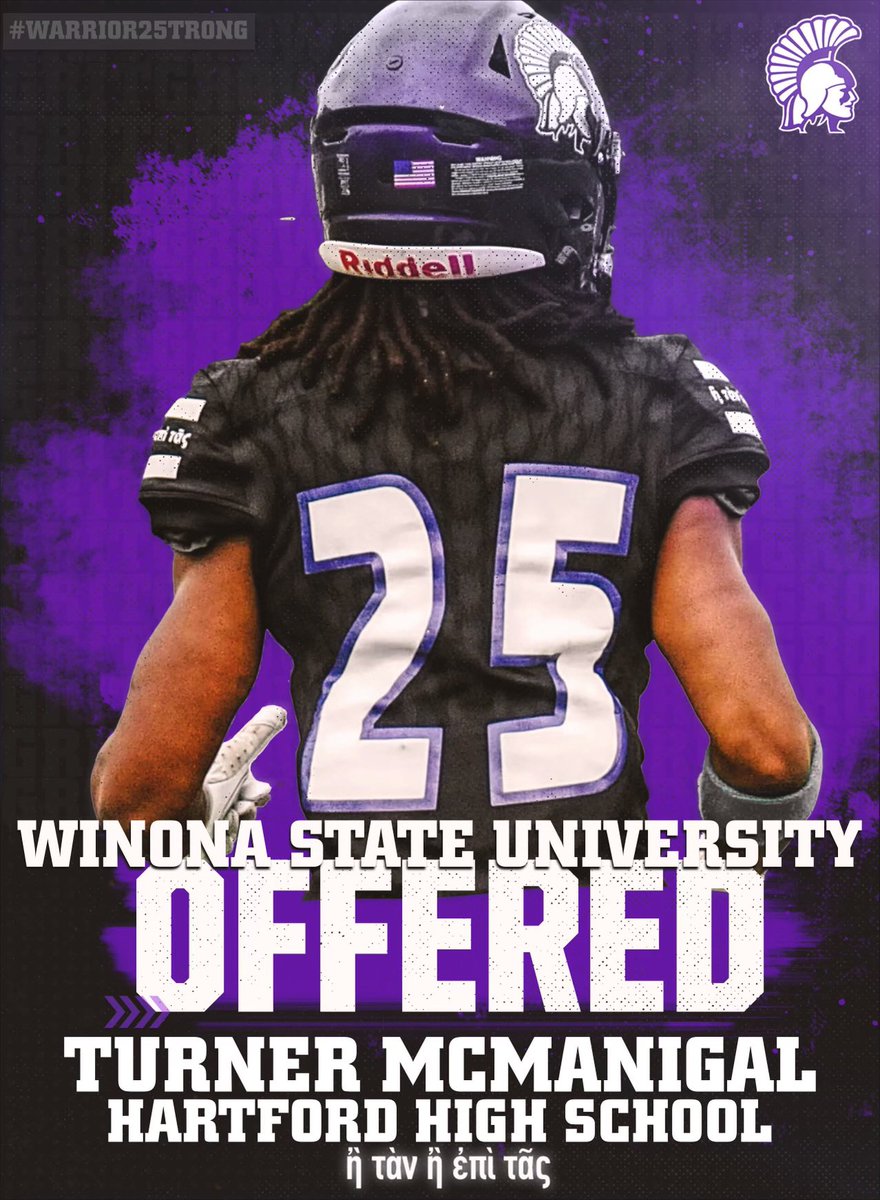 I am so grateful to have received my first offer from @WinonaState_FB !! Thank you @Coach_Bergy @CoachMFair @Coach_Spencer11 @HUHS_Football