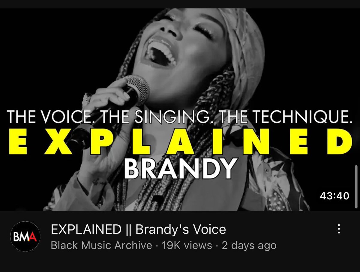 If you not subscribed to this YouTube channel, please do. Just released a new mini-doc on Brandy’s voice. They’ve done Whitney and others as well. This channel chews