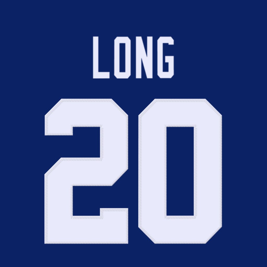 New York Giants DB David Long is wearing number 20. Currently shared with Eric Gray. #NYGiants
