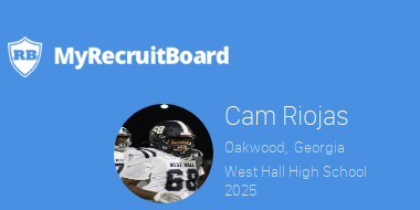 2025 Cam Riojas @cam_riojas Oakwood, GA West Hall High School @GracelandFB 5'10', 262, 5.5 OT DT myrecruitboard.com/#/athlete/b4a4…