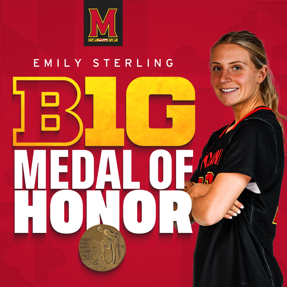Emily Sterling is 1 of 1 🏅 She has demonstrated excellence on the field and in the classroom throughout her entire career! Congrats Em! 📰 go.umd.edu/3wu92yx