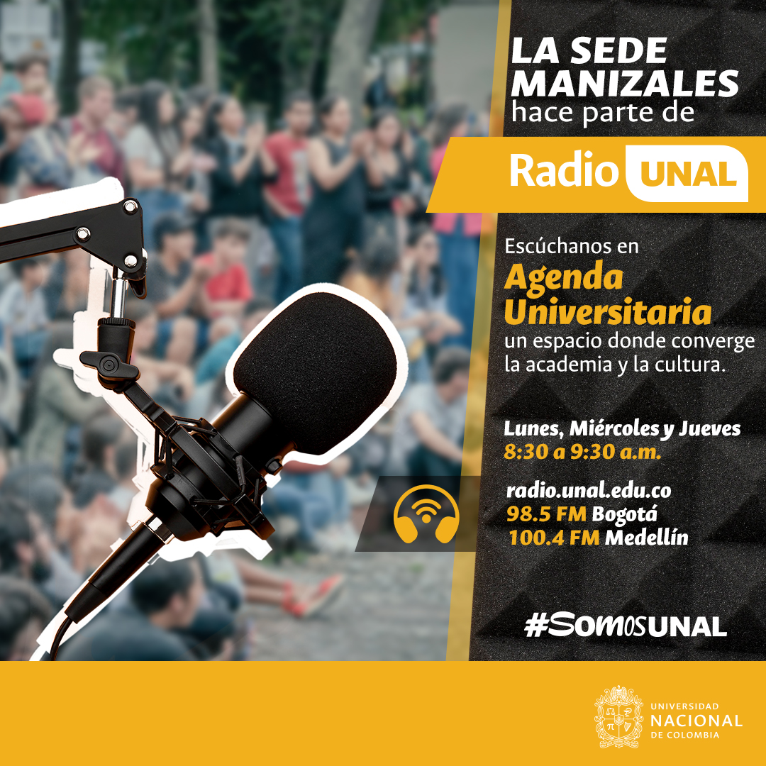 ¡La Sede hace parte de #RadioUNAL! escúchanos en Agenda Universitaria @RadioUNAL 📆 Lunes, Miércoles y Jueves ⏰ 8:30 a 9:30 a.m. 🌐 radio.unal.edu.co 📻 98.5 FM Bogotá 📻 100.4 FM Medellín