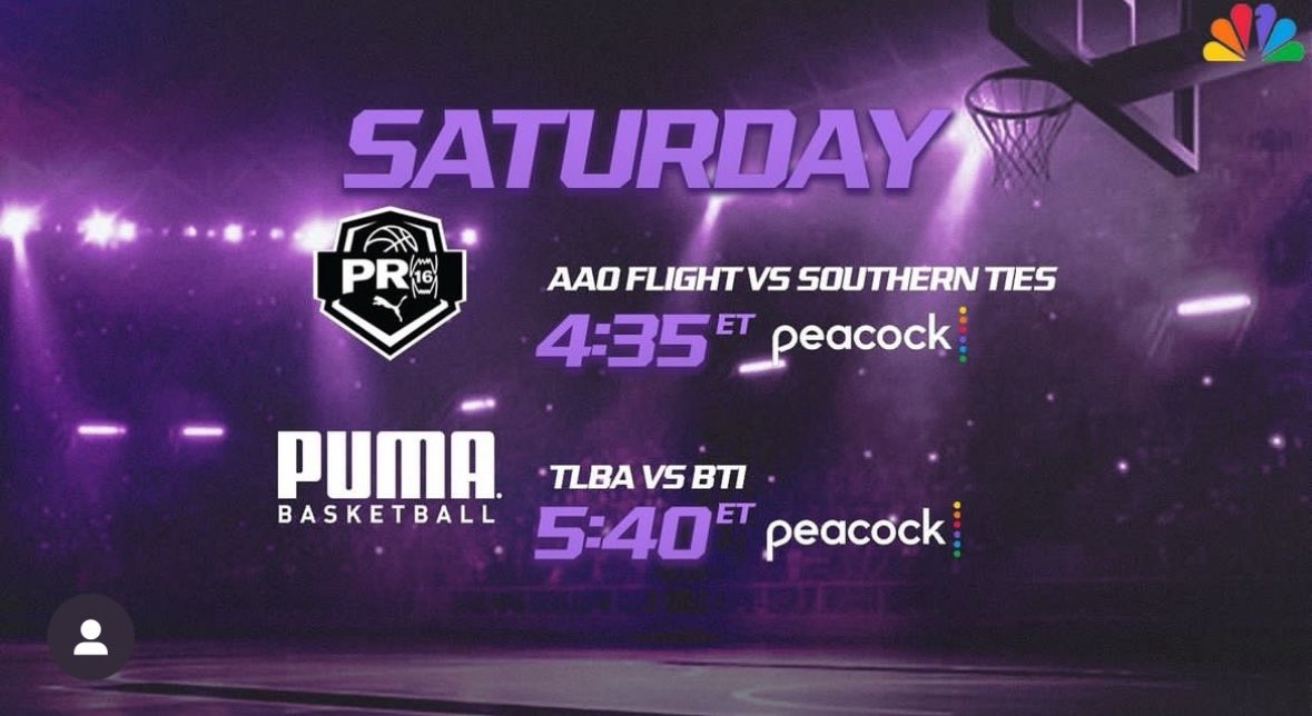 📆: Saturday, May 11th ⏰: 4:35 ET 📺: @peacock 📍: Memphis 🆚: @SouthernTiesAAU