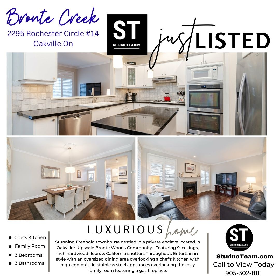 SturinoTeam's tweet photo. 🤩Oakville Freehold Townhome🏡
📲Call to View Today 905-302-8111

✅Bright Open Concept
✅Gourmet Kitchen 
✅ Family Room Gas Fireplace
✅ Large Bedrooms 
✅ Walk to Parks, Schools, Trails,Starbucks, TD Bank, 
✅ Minutes to New Oakville Hospital
✅ Quick Access QEW, Hwy 403,407 https://t.co/QnHDcoSwog