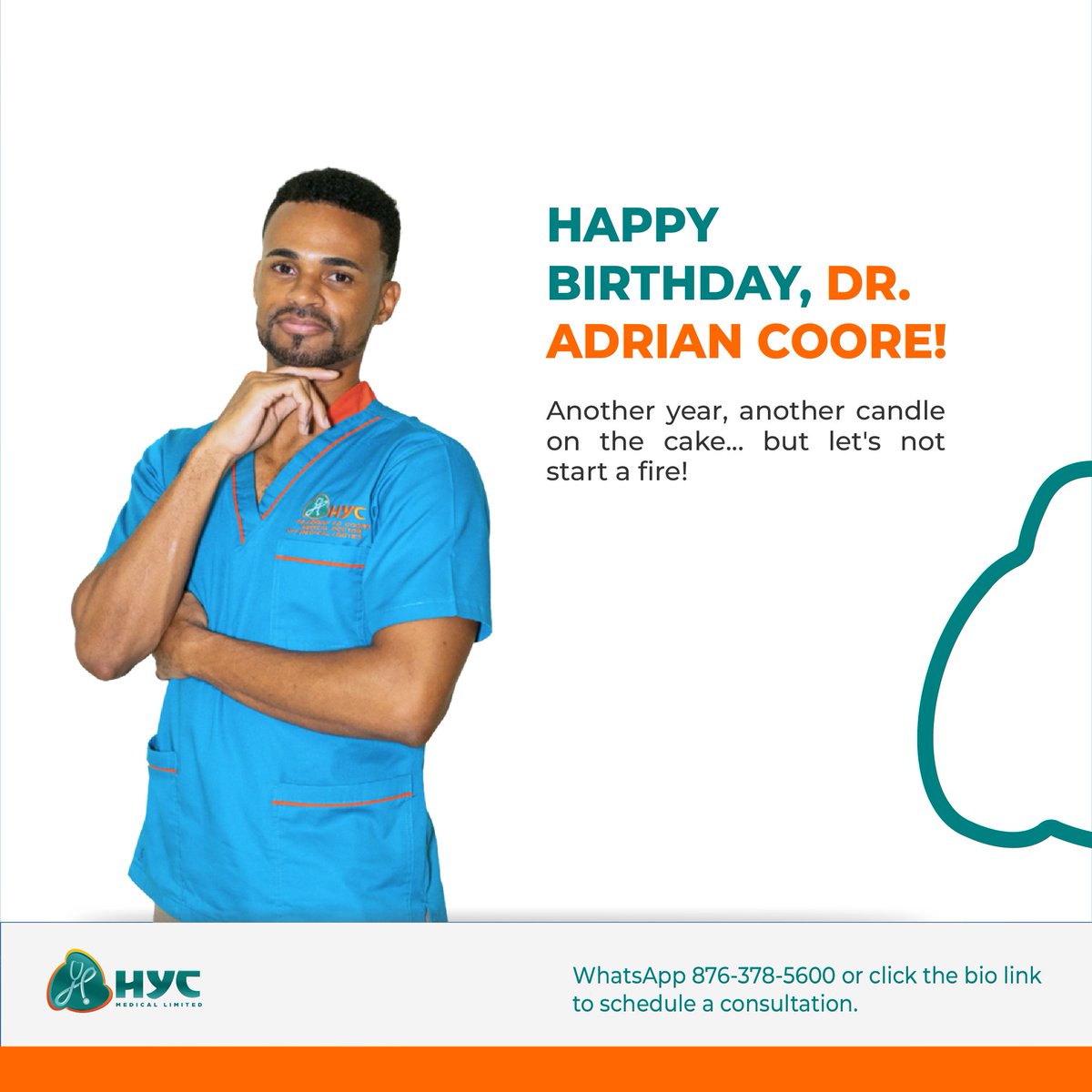 Happy Birthday to the amazing Dr. Adrian Coore of HYC Medical! Your dedication to healthcare and compassion for others inspire us all. Here's to another year of making a difference and spreading joy! #HappyBirthday #HYCMedical #HealthcareHero