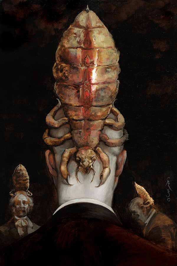 💀They were the blasphemous fish-frogs of the nameless design—living & horrible—& as I saw them I knew also of what that humped, tiaraed priest in the black church basement had so fearsomely reminded me. There were limitless swarms of them🎨Santiago Caruso💀#HPLovecraft #Horror
