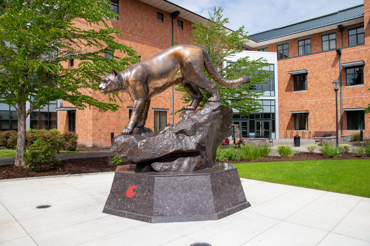 Join the WSU Vancouver campus to celebrate the dedication of the Cougar Pride statue, generously donated by Gary Schneidmiller, ’71. Cougar Pride Statue Dedication. May 9, 11:30 a.m. - 12:30 p.m. Location: Mount St. Helens corridor near the Life Sciences Building. #CougarPride