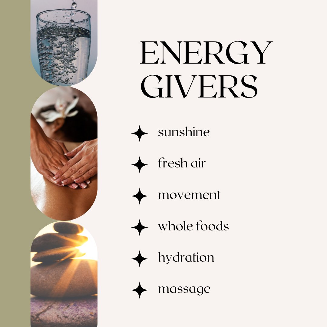 Energy givers are the unsung heroes of our lives✨🌿 These simple yet powerful sources of positivity help us recharge and thrive. Which one of these energy sources speaks to you the most? (I think you know our answer😉)

#energygivers #holistichealth #massagetherapy