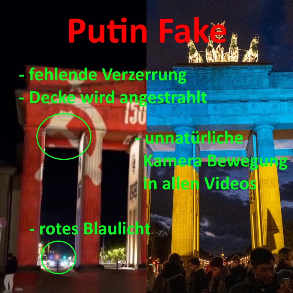 Russische #Propaganda verbreitet ein #Fake zum #BrandenburgerTor. Das  Beleuchtungssystem wurde nicht gehackt. Die #Trolle von  #Kriegsverbrecher #Putin feiern eine weitere Blamage von #Russland.

#Ukraine #UkraineKrieg #PutinHitler #Putin