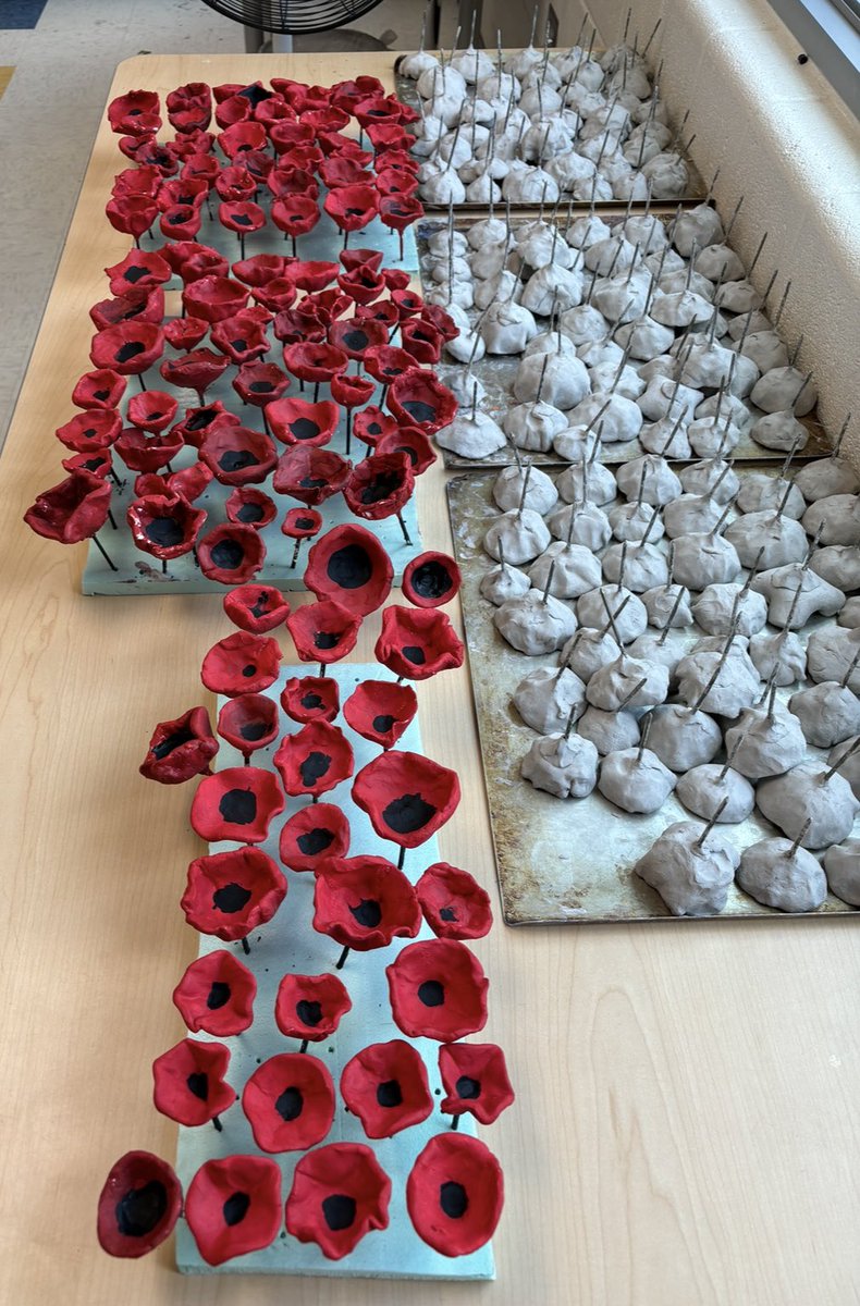 We have been working on our 2nd annual Poppy Project! Students are making clay poppies while learning about their symbolism.  1 poppy = 1 soldier

<a href="/BurkeCoSchools/">BCPS</a> @MVESbobcats
#ignitelearningbcps #allinBCPS