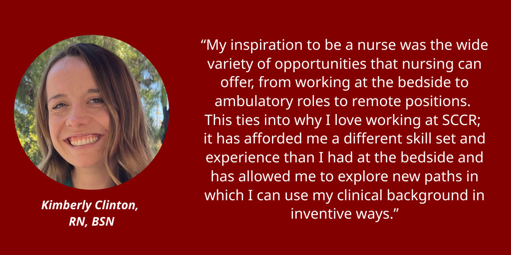 #SCCR's Kimberly Clinton says she was drawn to #nursing because of the vast opportunities the profession offers! We're so glad to have you on our team, Kimberly! #NursesWeek