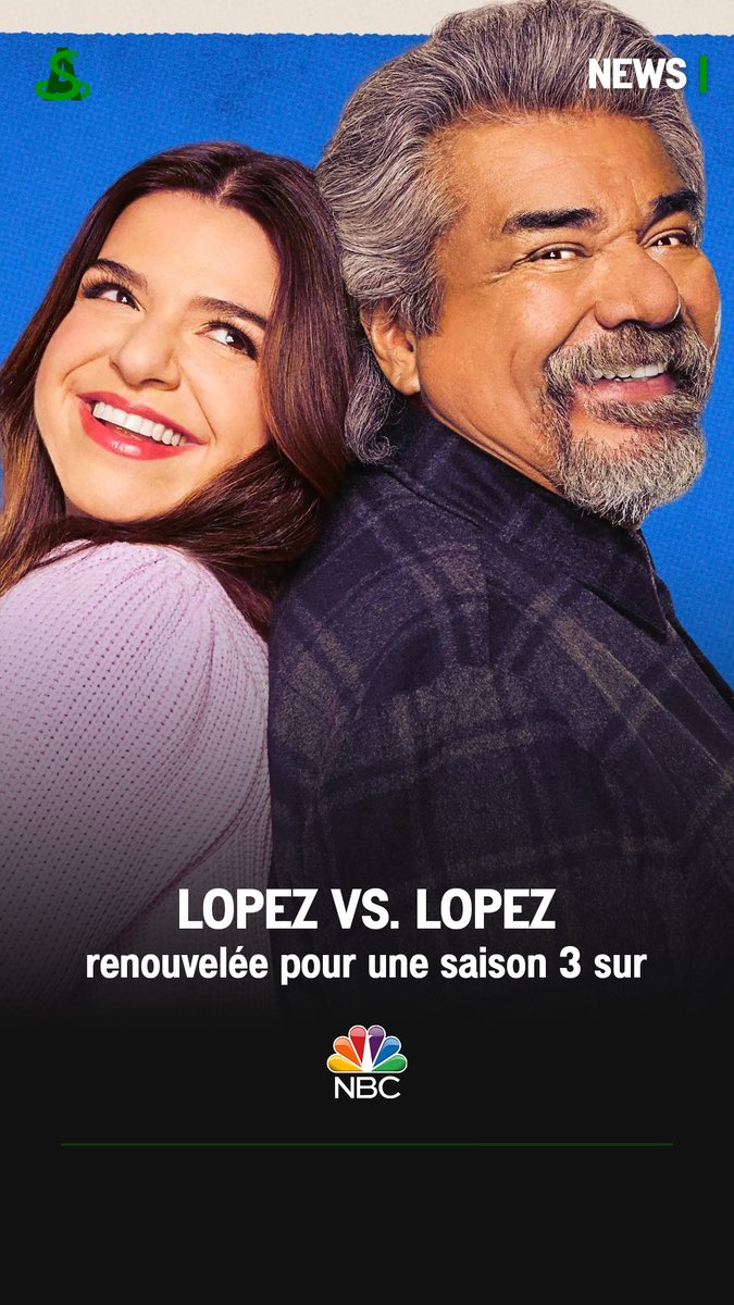 La série #LopezVsLopez est renouvelée pour une 3ème saison sur @nbc.

La série n'est pas encore diffusée en France.

#NBC