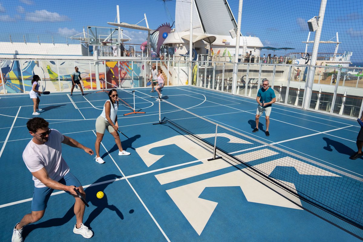 From dynamic decks onboard to sun-soaked shores of the unparalleled private destination — Labadee, Haiti, Royal Caribbean offers pickleball courts that are ready for your best shot! 🏓🌟 #PickleballAtSea #RoyalCaribbean #LabadeeHaiti