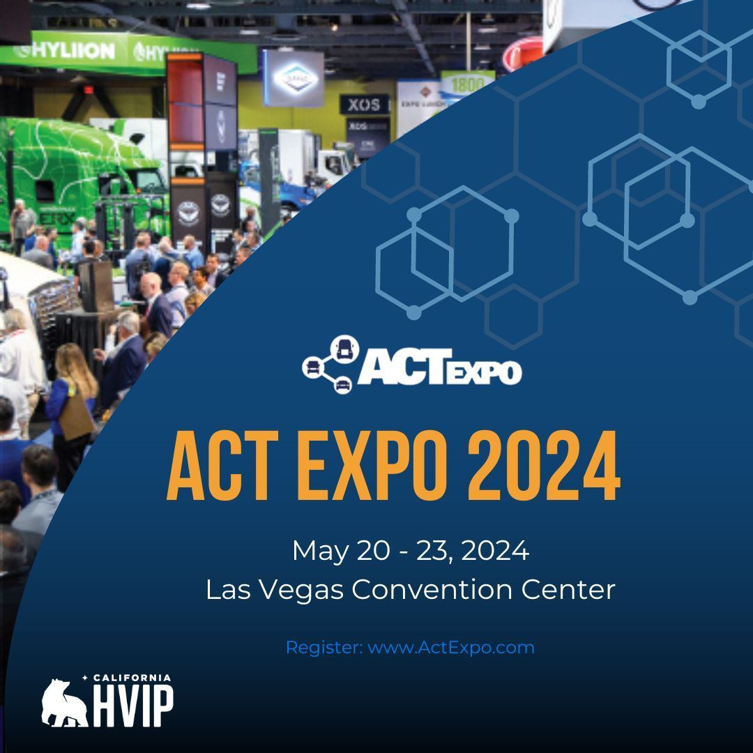 Are you ready to see all the latest & greatest within the #cleantransportation space?

Join HVIP & @AirResources at this year's ACT Expo May 20-23 in Las Vegas! See you there 👋 Get your tickets today: buff.ly/2I487XP