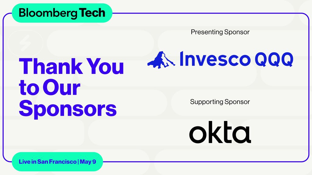 TOMORROW: #BloombergTech begins in San Francisco. Tune into conversations designed to explore today’s most cutting-edge technologies with the help of our sponsors @InvescoUS and @Okta. Conversations begin at 9:00 AM PDT on 5/9. bloom.bg/3T9Hirw