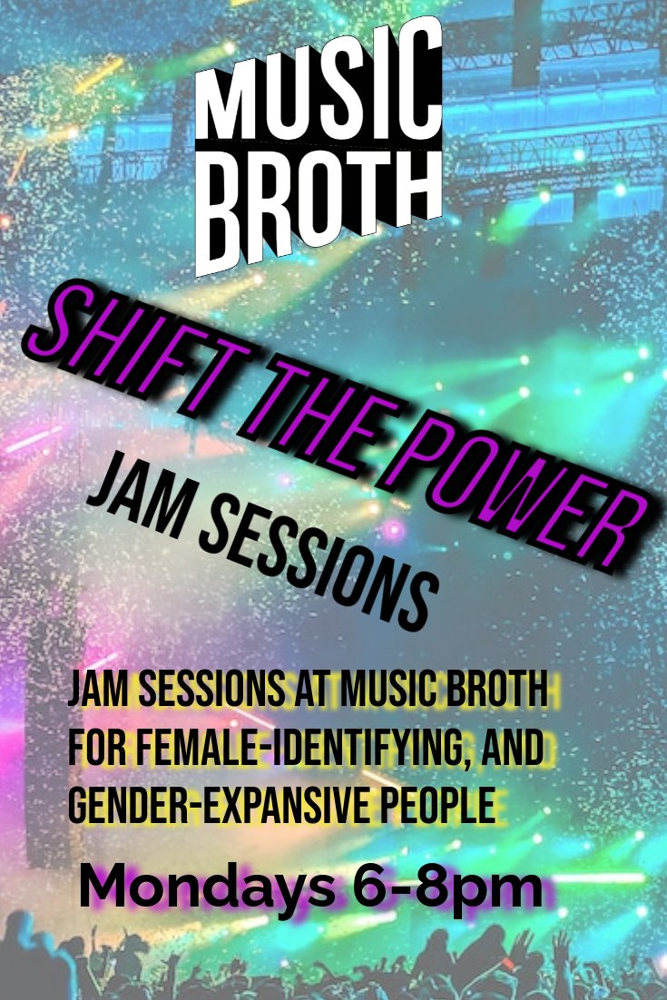 Join our jam sessions for women and gender-expansive people on Monday nights! 
Sign up here: tickets.musicbroth.org/e/61/shift-the…

#ShiftThePower #STPjam #WomenInMusic #GenderEquality