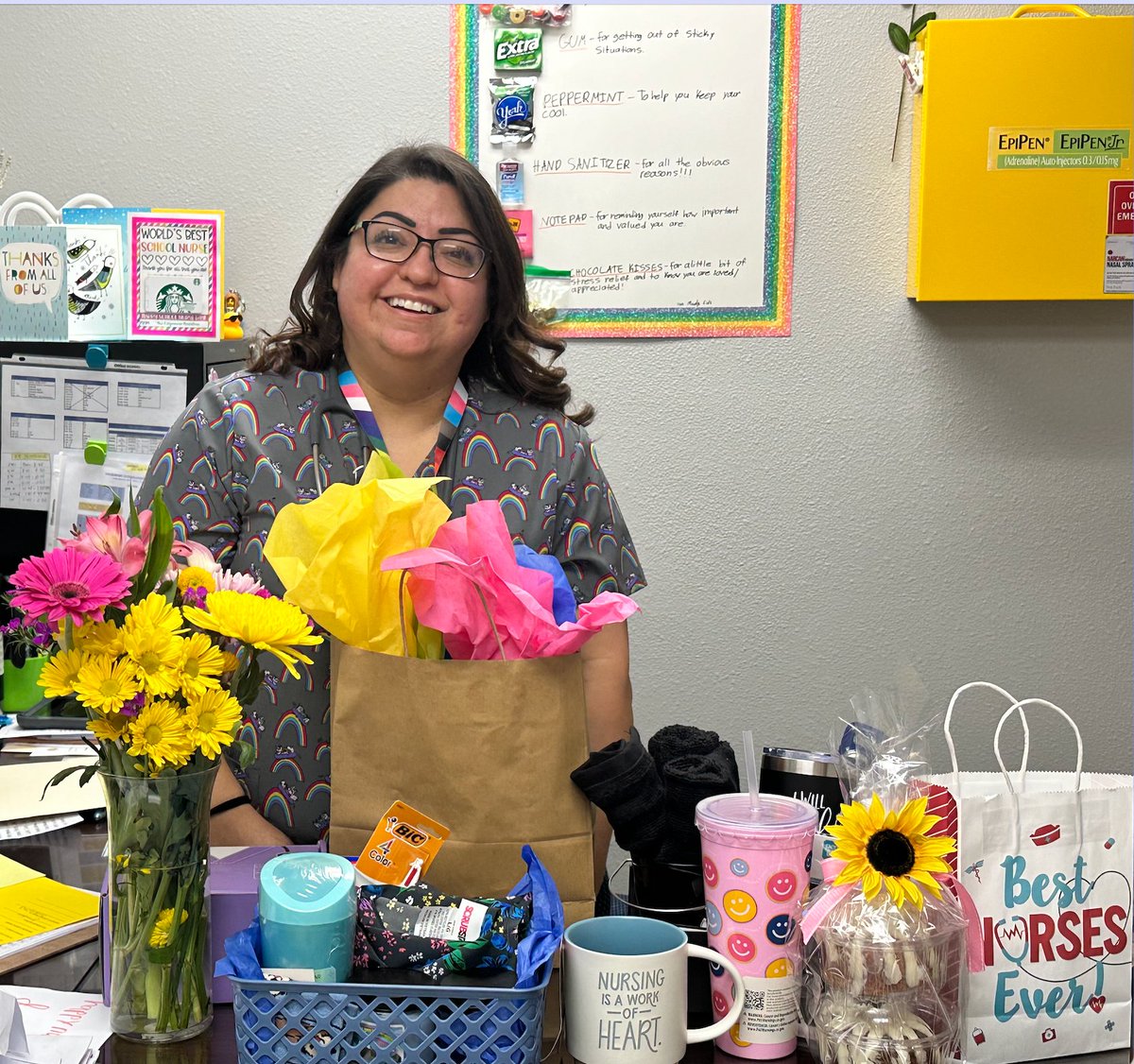 Celebrating Nurse Missy! Your Compassion and Care Make a World of Difference! We're shining the spotlight on a true hero: Nurse Missy! From bandaging boo-boos to offering comfort and care, her dedication to keeping us healthy and safe knows no bounds. @Gmaria1G @YsletaISD