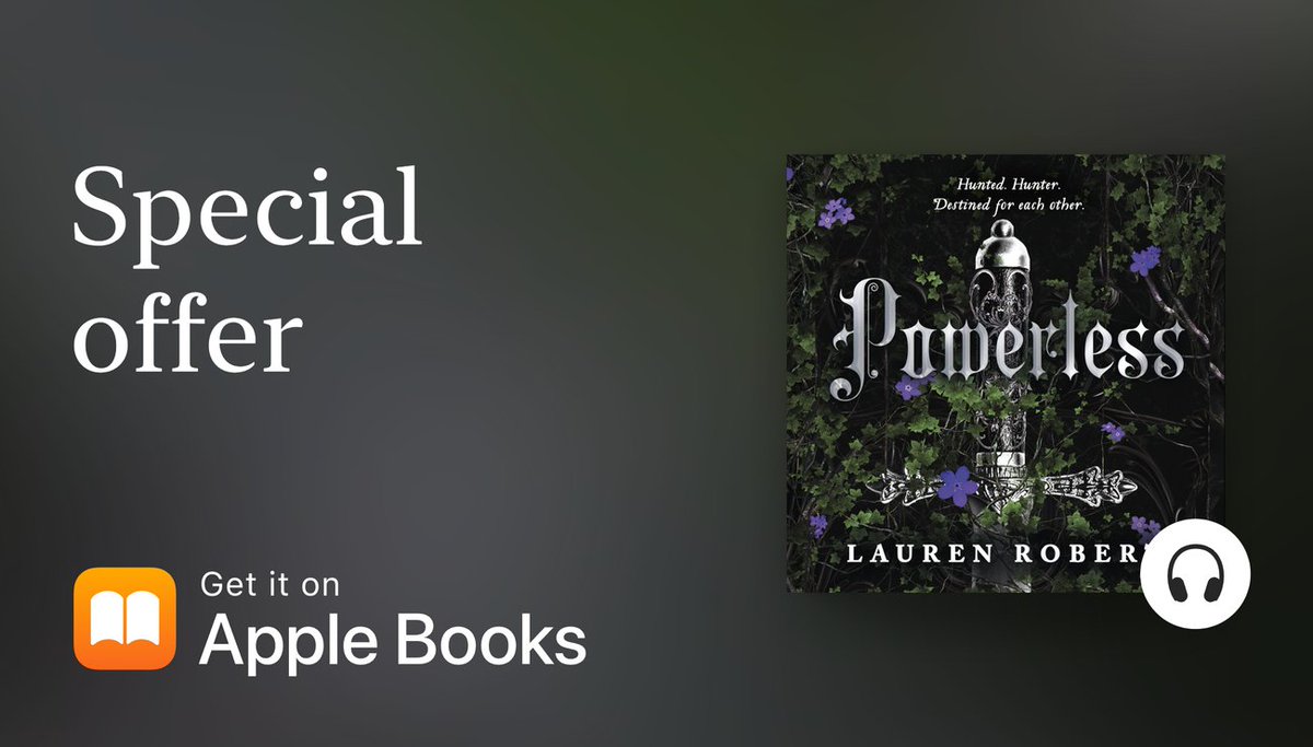 ‘A thrilling fantasy with the most delicious slow-burn romance’ M.A. Kuzniar Listen to the sizzling romantasy #Powerless by Lauren Roberts now in @AppleBooks Listens for Less promotion! apple.co/3QhjDUa