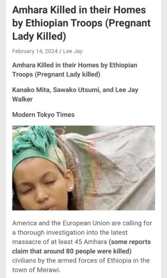 The Ethiopian regime's involvement in the killings and atrocities against the Amhara people is undeniable. It's time for the international community to step in & demand accountability through an independent investigation.
#AmharaGenocide #WarOnAmhara 
@hrw @amnesty @IntlCrimCourt
