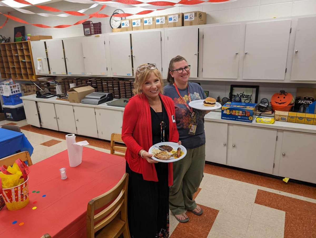 Days 2 and 3 of Teacher Appreciation Week were amazing. Thank you to our PTO for feeding us yesterday, and thank you to Mr. Moore and Mr. Joe for grilling hamburgers and dogs today.