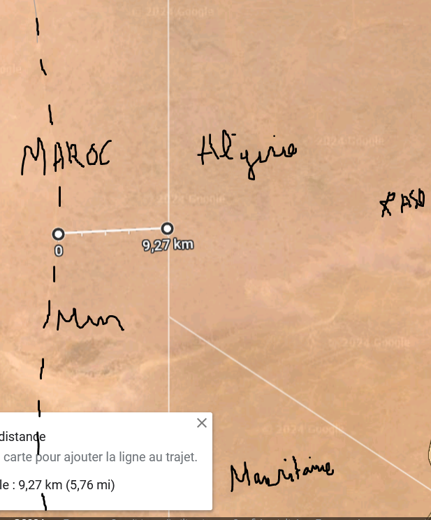 @rainydayys1 @Bidani_Maghrebi @loupDakfadou @aminebellx des tirs contre le mur (recenser par la minurso) qui visait de Mahbès vienne de la Mauritanie j'ai du mal à croire qu'il nous attaquerait depuis le territoire algérien 
En gros pour t'expliquer la situation le Maroc a un mur à 10km de la frontière algérienne