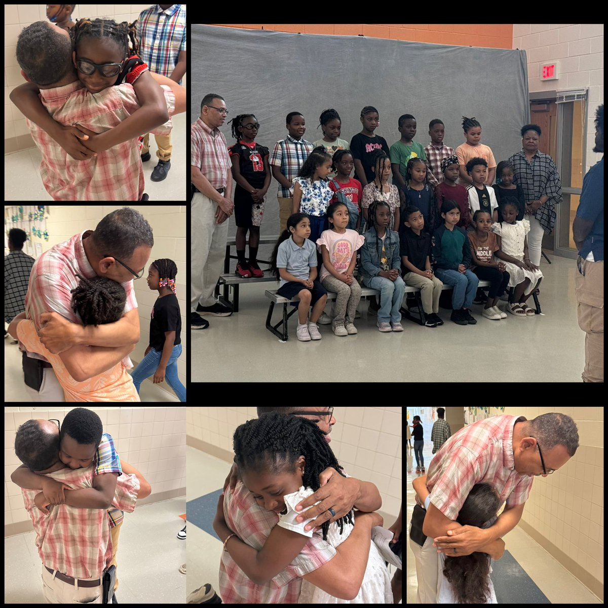 (Not a dry eye in 2nd grade!!!) Mr. Coon & Ms. Armstrong made a special appearance today for class picture day! We got his original class back together for their class picture. His original homeroom was over the moon happy to get another hug from their favorite teacher!!! 💙🐯💛